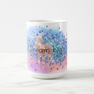 Roze Unicorn Sparkle Paars Aqua Glitter Confetti  Koffiemok