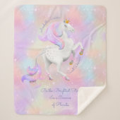 Roze Unicorn Sparkles Enmoedigings Neursery Sherpa Deken (Voorkant)
