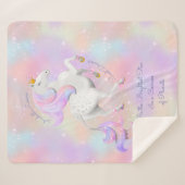 Roze Unicorn Sparkles Enmoedigings Neursery Sherpa Deken (Voorkant (horizontaal))