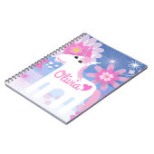   Roze Unicorn Spiral Notitieblok Notitieboek (Linkerzijde)