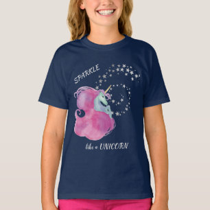 Roze Unicorn Star Sparkle T-shirt
