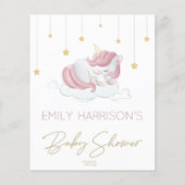 Roze Unicorn Stars Baby shower Advice for New Mam (Achterkant)