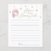 Roze Unicorn Stars Baby shower Advice for New Mam (Voorkant)