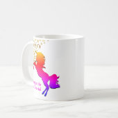 Roze UNICORN Stars gepersonaliseerd Koffiemok (Voorkant links)