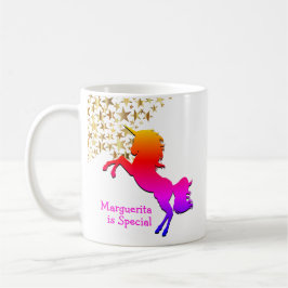 Roze UNICORN Stars gepersonaliseerd Koffiemok