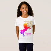 Roze UNICORN Stars gepersonaliseerd T-shirt (Voorkant volledig)