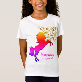 Roze UNICORN Stars gepersonaliseerd T-shirt