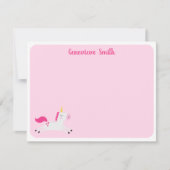 Roze Unicorn Stationery Notitiekaartje (Voorkant)