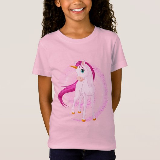 Roze Unicorn T-Shirt (Voorkant)