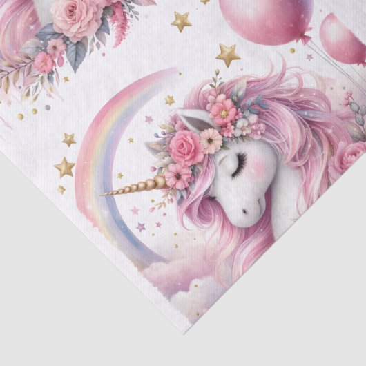Roze Unicorn Tissuepapier (Detail)