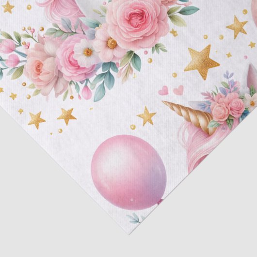 Roze Unicorn Tissuepapier (Detail)