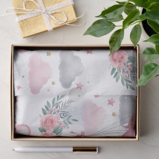 Roze Unicorn Tissuepapier (Geschenk)