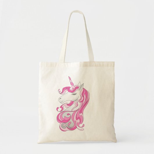 Roze Unicorn Tote Bag (Voorkant)