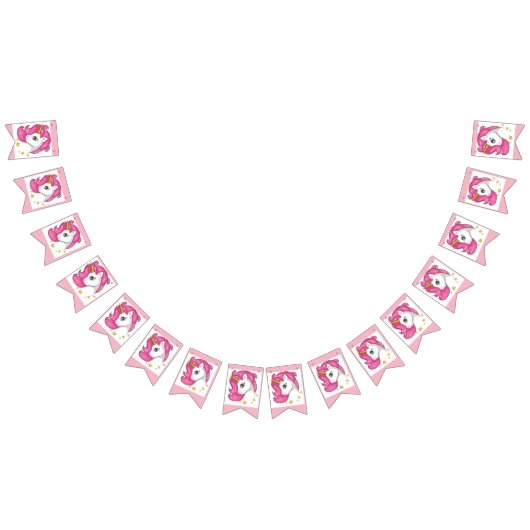 Roze unicorn vlaggetjes (Alle)