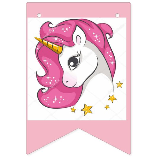 Roze unicorn vlaggetjes (Derde vlag)