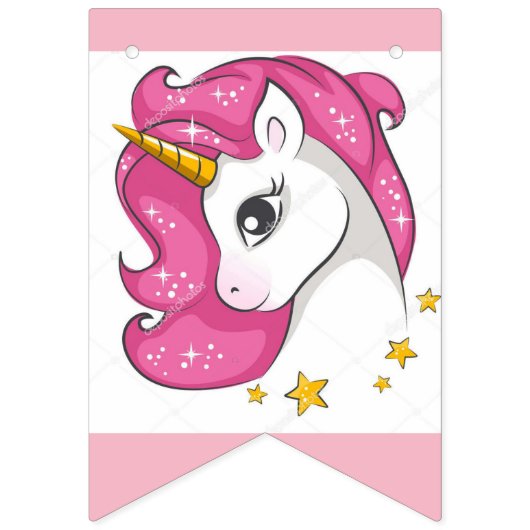 Roze unicorn vlaggetjes (Zestiende vlag)