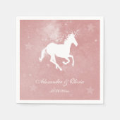 Roze Unicorn Vrijgezellenfeest Napkin Servet (Voorkant)