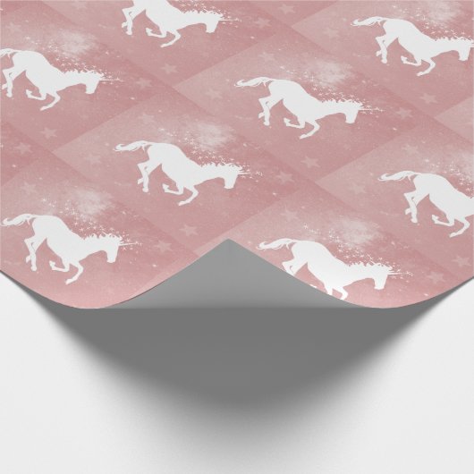 Roze Unicorn Weddenschap Cadeaupapier (Hoek)
