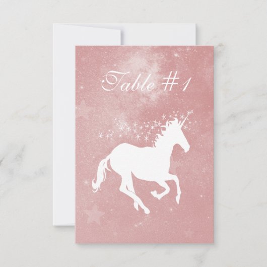 Roze Unicorn Weddenschappen Receptietekaart Kaart (Voorkant)
