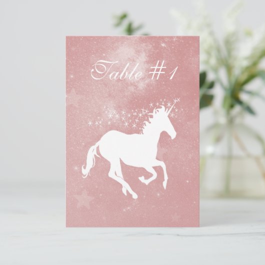Roze Unicorn Weddenschappen Receptietekaart Kaart (Staand voorkant)