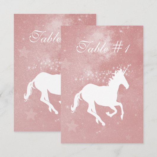 Roze Unicorn Weddenschappen Receptietekaart Kaart (Voorkant / Achterkant)