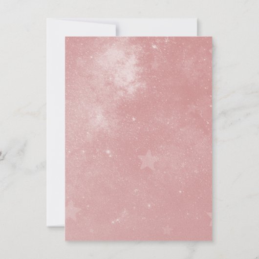 Roze Unicorn Wedding Rehearsal Dinner Invite Kaart (Achterkant)