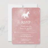 Roze Unicorn Wedding RSVP Kaart (Voorkant)