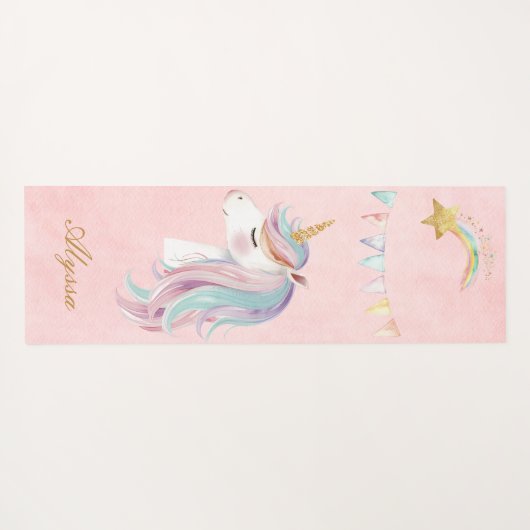 Roze Unicorn Yogamat (Achterkant (horizontaal))