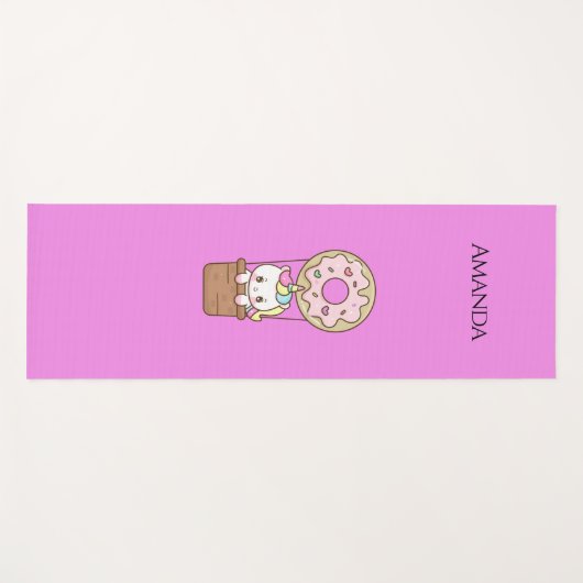 Roze unicorn yogamat (Voorkant (horizontaal))