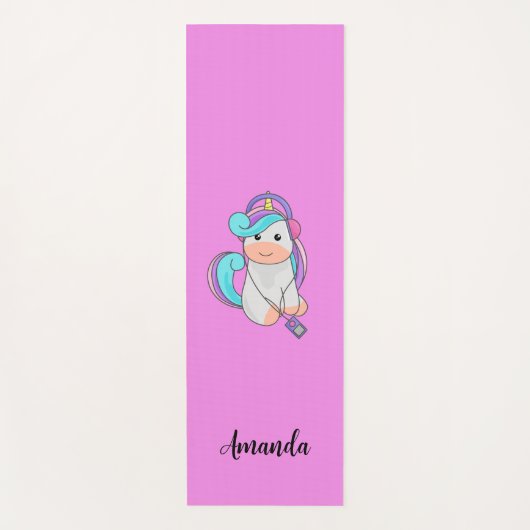 Roze unicorn yogamat (Voorkant)