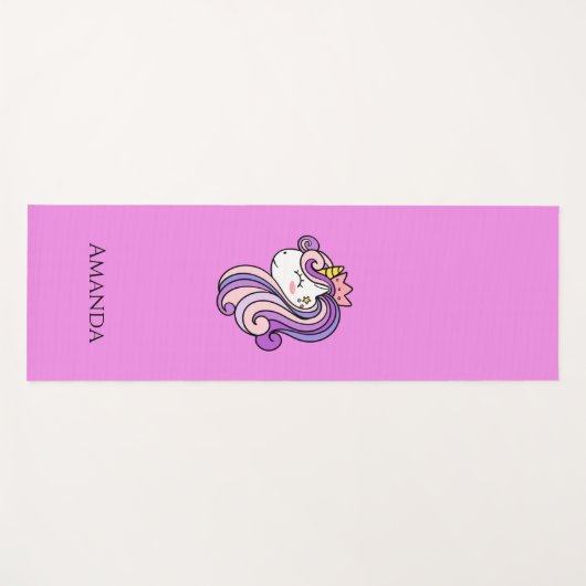 Roze unicorn yogamat (Voorkant (horizontaal))