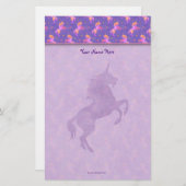 Roze Unicorns bovenste rand Briefpapier (Voorkant / Achterkant)