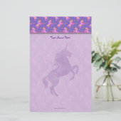 Roze Unicorns bovenste rand Briefpapier (Staand voorkant)