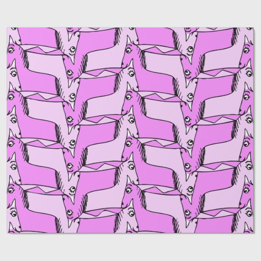 Roze Unicorns Cadeaupapier (Vlak)