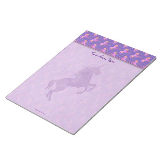 Roze Unicorns Notitieblok (Schuin)