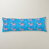 Roze Unicorns & Star Print Body Pillow Lichaamskussen (Achterkant)