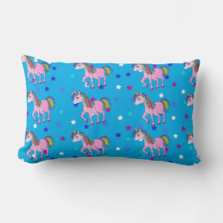 Roze Unicorns & Star Print Lumbar Pillow Kussen
