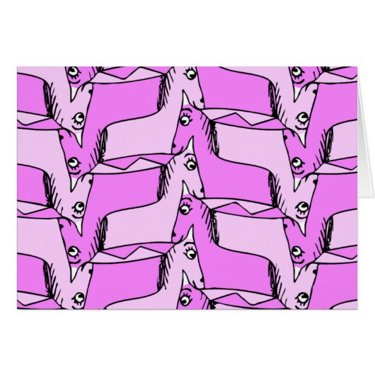 Roze Unicorns Wenskaart (Voorkant Horizontaal)