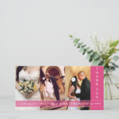 ROZE UNIE | BRUILOFT BEDANKT KAART (Staand voorkant)