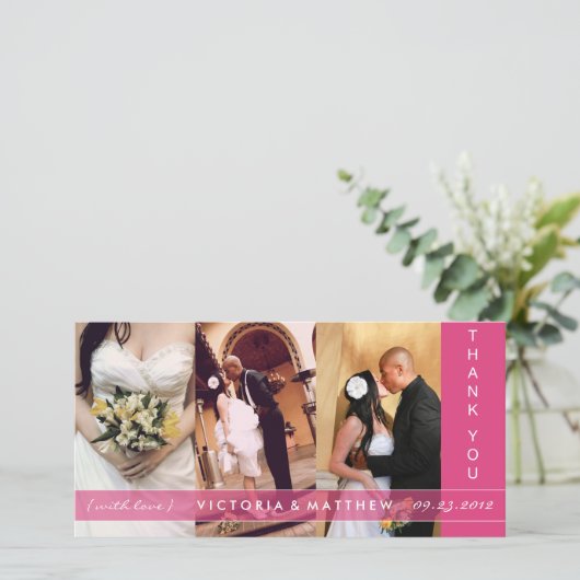 ROZE UNIE | BRUILOFT BEDANKT KAART (Staand voorkant)