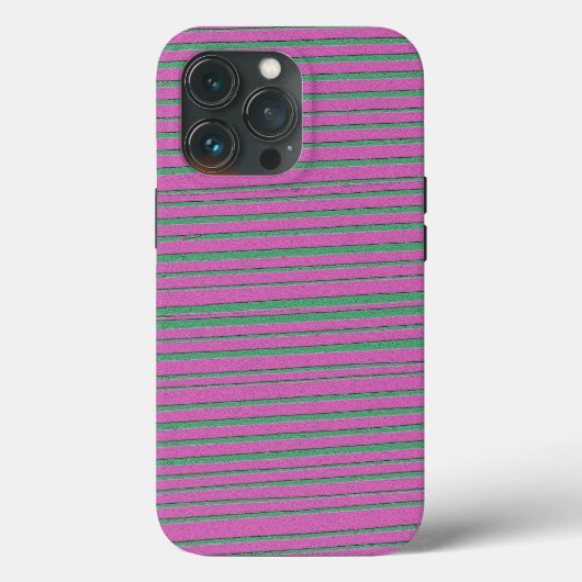 Roze uniek modern Stripe Patroon Case-Mate iPhone Case (Achterkant)