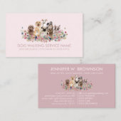 Roze unieke dog visitekaartje (Voorkant / Achterkant)