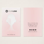 Roze unieke portret aangepast logo oorscherm visitekaartje (Voorkant /achterkant)