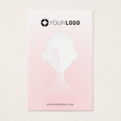 Roze unieke portret aangepast logo oorscherm visitekaartje (Voorkant)