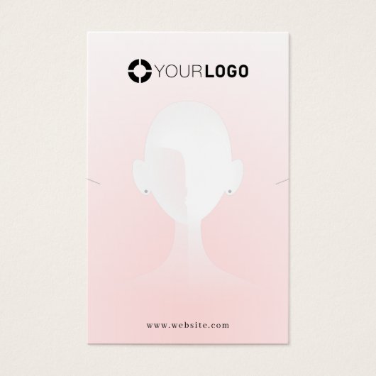 Roze unieke portret aangepast logo oorscherm visitekaartje (Voorkant)
