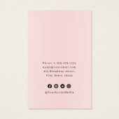 Roze unieke portret aangepast logo oorscherm visitekaartje (Achterkant)