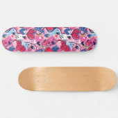 Roze Unieke Retro Y2K Uniek Design Skateboard (Horizontaal)