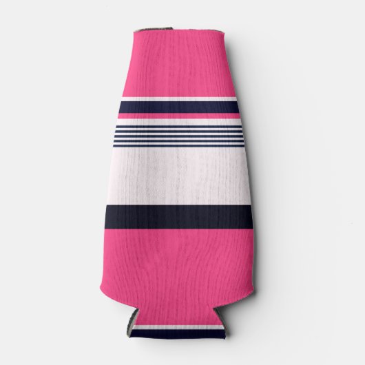 Roze uniform strepen flesjeskoeler (Voorkant)