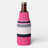Roze uniform strepen flesjeskoeler (Fles Voorkant)