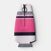 Roze uniform strepen flesjeskoeler (Achterkant)